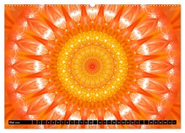 Produktbild: Energie - Mandalas in orange (Wandkalender 2026 DIN A2 quer), CALVENDO Monatskalender