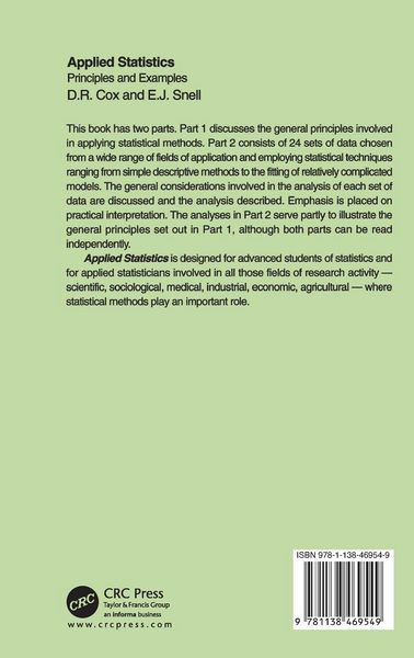 Produktbild: Applied Statistics - Principles and Examples