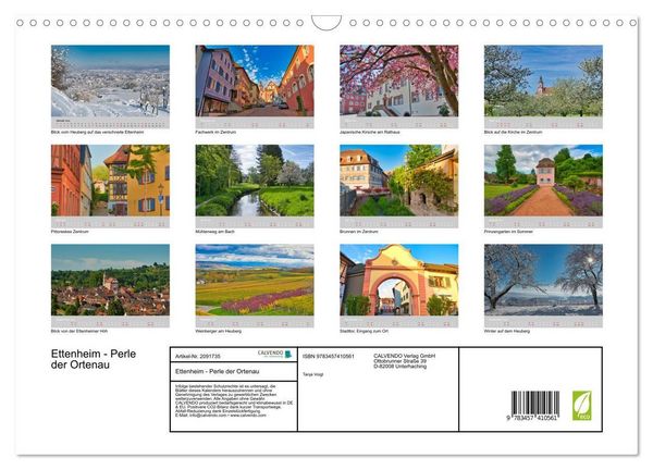 Produktbild: Ettenheim - Perle der Ortenau (Wandkalender 2026 DIN A3 quer), CALVENDO Monatskalender