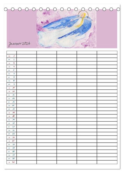 Produktbild: Engelhafter Familienplaner (Tischkalender 2026 DIN A5 hoch), CALVENDO Monatskalender