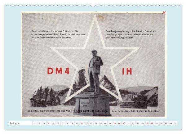 Produktbild: Amateurfunk in der DDR - Historische QSL-Karten (Wandkalender 2026 DIN A2 quer), CALVENDO Monatskalender