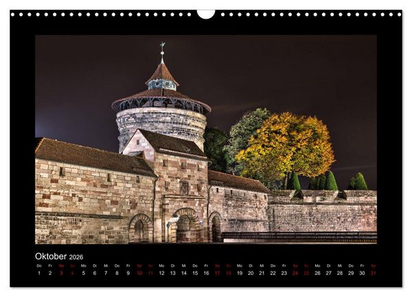 Produktbild: N&uuml;rnberg - Die Altstadt bei Nacht (Wandkalender 2026 DIN A3 quer), CALVENDO Monatskalender