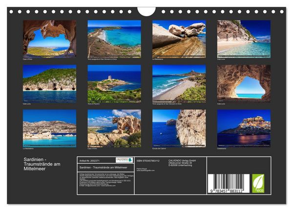 Produktbild: Sardinien - Traumstr&auml;nde am Mittelmeer (Wandkalender 2026 DIN A4 quer), CALVENDO Monatskalender