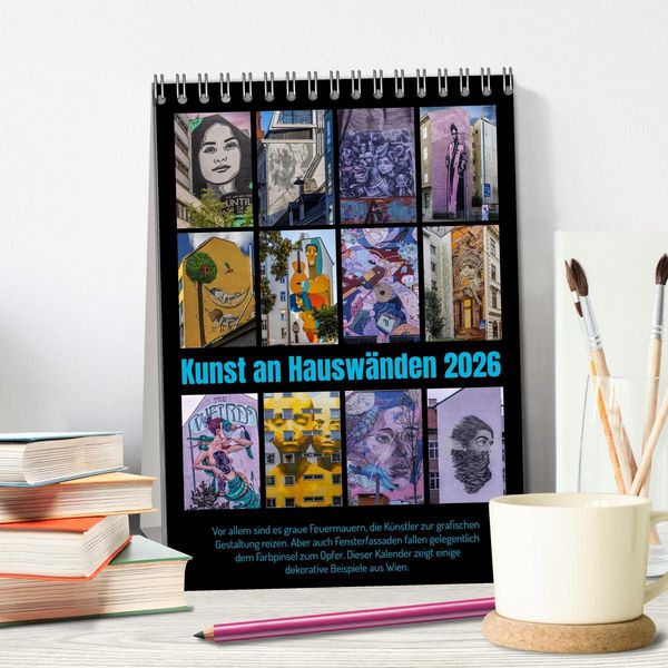 Produktbild: Kunst an Hausw&auml;nden (Tischkalender 2026 DIN A5 hoch), CALVENDO Monatskalender