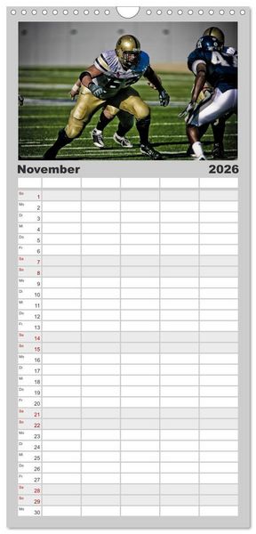 Produktbild: Familienplaner 2026 - American Football - Athleten mit 5 Spalten (Wandkalender, 21 x 45 cm) CALVENDO