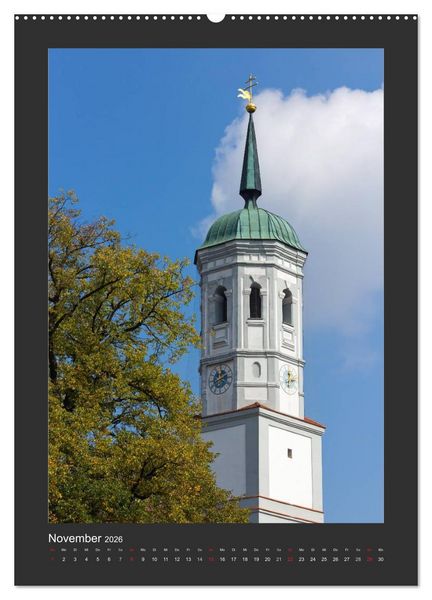 Produktbild: Kircht&uuml;rme im Landkreis F&uuml;rstenfeldbruck (hochwertiger Premium Wandkalender 2026 DIN A2 hoch), Kunstdruck in Hochglanz
