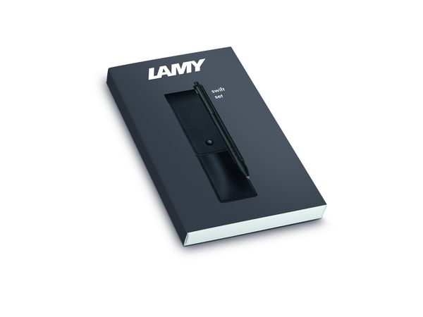 Produktbild: LAMY Tintenroller swift matt black B Set Lederetui