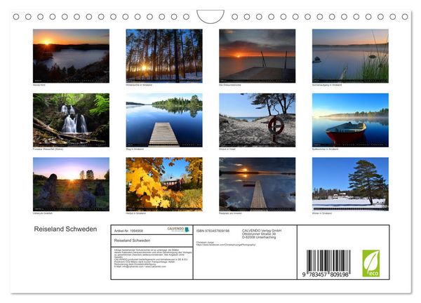 Produktbild: Reiseland Schweden (Wandkalender 2026 DIN A4 quer), CALVENDO Monatskalender