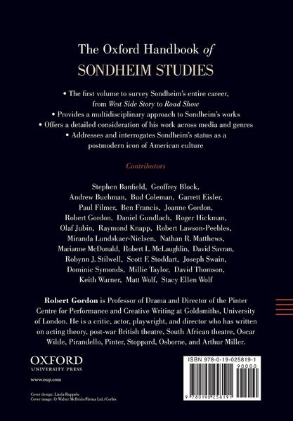 Produktbild: The Oxford Handbook of Sondheim Studies