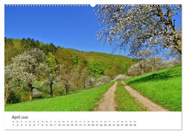 Produktbild: Wege durchs Jahr- Zitate begleiten auf romantisch sch&ouml;nen Wegen (Wandkalender 2026 DIN A2 quer), CALVENDO Monatskalender