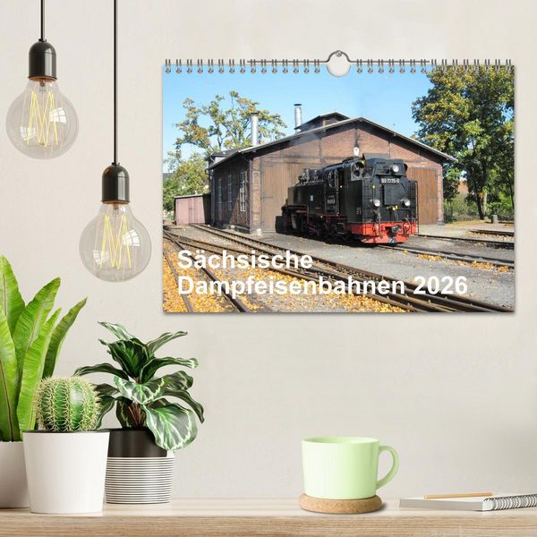 Produktbild: S&auml;chsische Dampfeisenbahnen 2026 (Wandkalender 2026 DIN A4 quer), CALVENDO Monatskalender