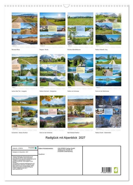 Produktbild: Radlgl&uuml;ck mit Alpenblick 2027 (Wandkalender 2027 DIN A2 hoch), CALVENDO Monatskalender