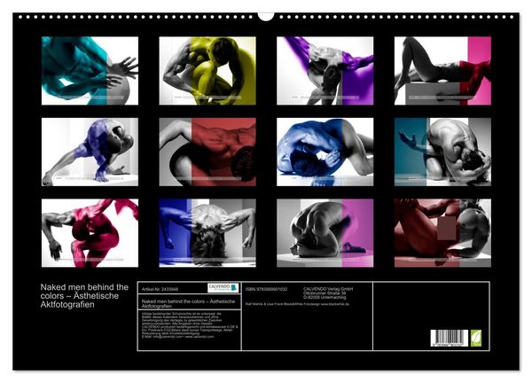 Produktbild: Naked men behind the colors &ndash; &Auml;sthetische Aktfotografien (Wandkalender 2027 DIN A2 quer), CALVENDO Monatskalender