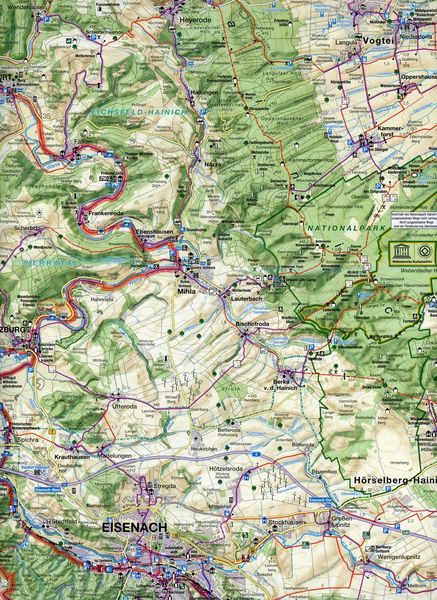 Produktbild: Eisenach Westth&uuml;ringen Fahrradkarte