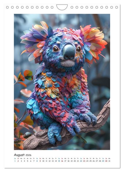 Produktbild: Tierische Kunst (Wandkalender 2026 DIN A4 hoch), CALVENDO Monatskalender