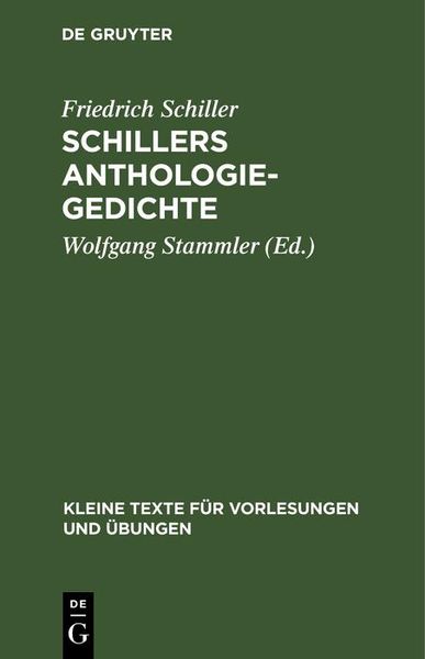Produktbild: Schillers Anthologie-Gedichte