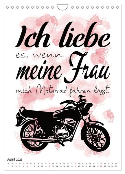 Produktbild: Biker-Spr&uuml;che (Wandkalender 2026 DIN A4 hoch), CALVENDO Monatskalender