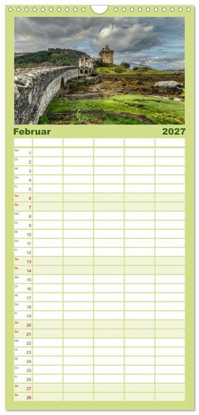 Produktbild: Familienplaner 2027 - Schottland - Scotland - Alba mit 5 Spalten (Wandkalender, 21 x 45 cm) CALVENDO