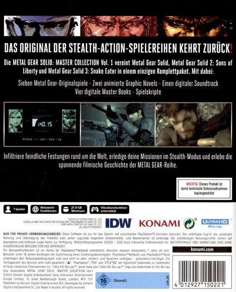 Produktbild: Metal Gear Solid - Master Collection 1