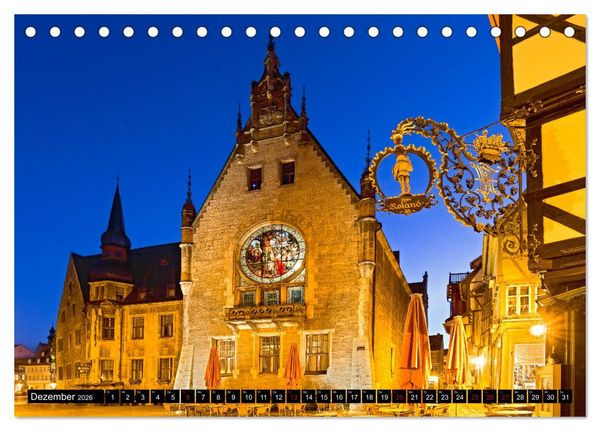 Produktbild: QUEDLINBURG F&Uuml;R NACHTSCHW&Auml;RMER (Tischkalender 2026 DIN A5 quer), CALVENDO Monatskalender