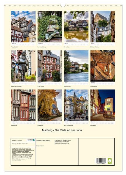 Produktbild: Marburg - Die Perle an der Lahn (Wandkalender 2026 DIN A2 hoch), CALVENDO Monatskalender