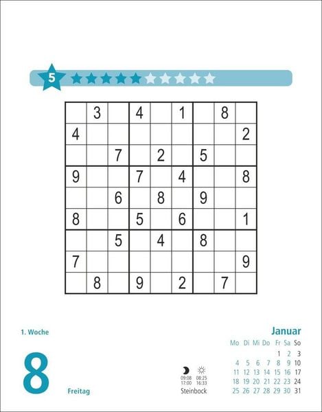 Produktbild: Stefan Heine Sudoku mittel bis schwierig Tagesabrei&szlig;kalender 2027
