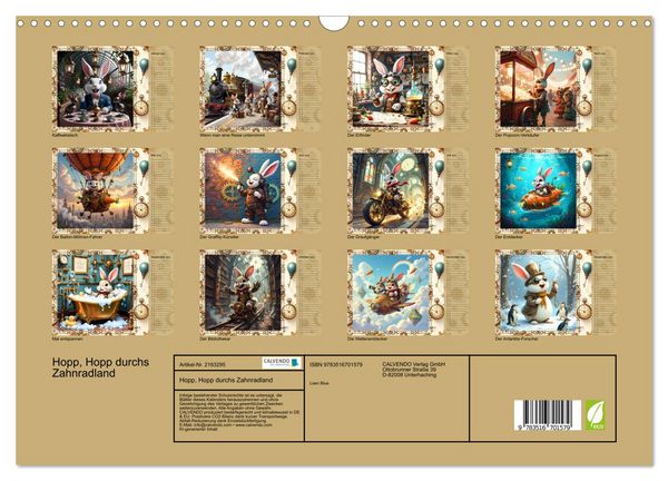 Produktbild: Hopp, Hopp durchs Zahnradland (Wandkalender 2026 DIN A3 quer), CALVENDO Monatskalender