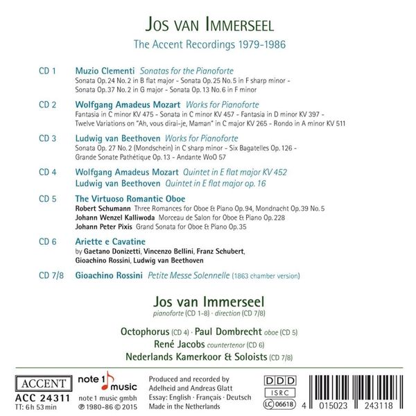 Produktbild: Jos Van Immerseel: The Accent Recordings 1979-1986