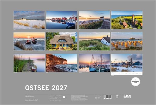 Produktbild: Ostsee Globetrotter Kalender 2027 - Von behaglichen Strandk&ouml;rben und rauen K&uuml;sten