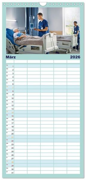 Produktbild: Familienplaner 2026 - Im Dienst der Gesundheit - Krankenpflege mit 5 Spalten (Wandkalender, 21 x 45 cm) CALVENDO
