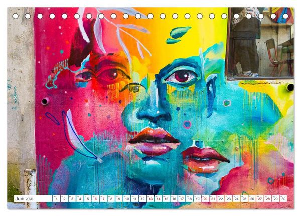 Produktbild: Graffiti: Die Kunst der Stra&szlig;e (Tischkalender 2026 DIN A5 quer), CALVENDO Monatskalender