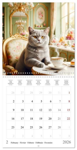 Produktbild: A British Shorthair's Escapes (Wall Calendar 2026 12 &times; 12 Inch) CALVENDO 12 Month Wall Calendar