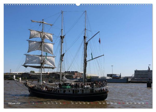 Produktbild: Segelschiffe auf der Elbe (Wandkalender 2026 DIN A2 quer), CALVENDO Monatskalender