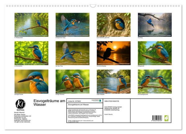 Produktbild: Eisvogeltr&auml;ume am Wasser (Wandkalender 2026 DIN A2 quer), CALVENDO Monatskalender
