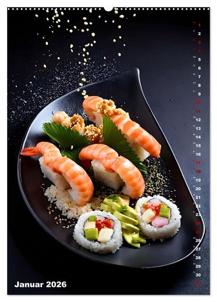 Produktbild: K&ouml;stliches Sushi (hochwertiger Premium Wandkalender 2026 DIN A2 hoch), Kunstdruck in Hochglanz