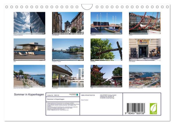 Produktbild: Sommer in Kopenhagen (Wandkalender 2026 DIN A4 quer), CALVENDO Monatskalender