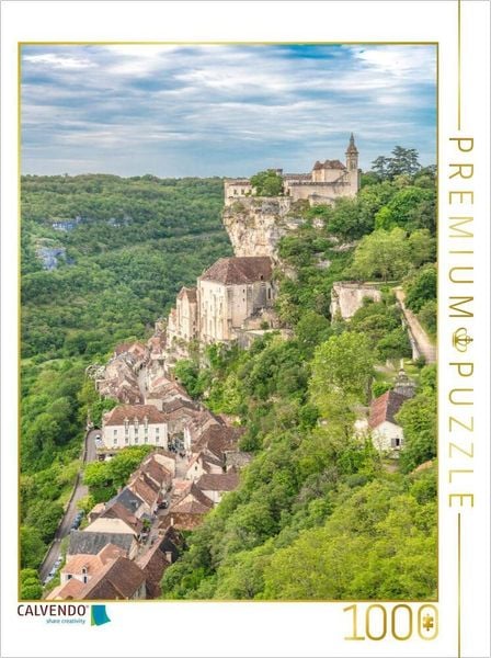 CALVENDO Puzzle Der pittoreske Wallfahrtsort Rocamadour liegt an einem steilen Kalkfelsen | 1000 Teile Lege-Größe 64x48cm Foto-Puzzle für glückliche S