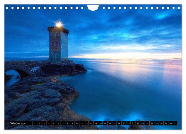 Produktbild: Leuchtt&uuml;rme - an Europas K&uuml;sten (Wandkalender 2026 DIN A4 quer), CALVENDO Monatskalender