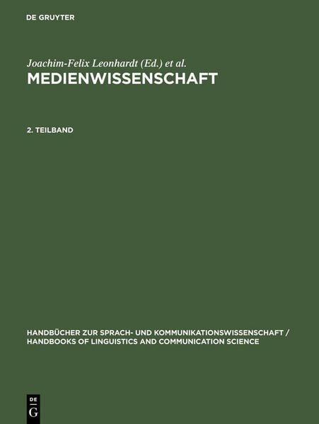 Produktbild: Medienwissenschaft. 2. Teilband