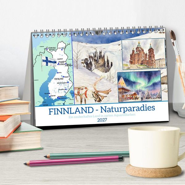 Produktbild: Finnland - Naturparadies (Tischkalender 2027 DIN A5 quer), CALVENDO Monatskalender