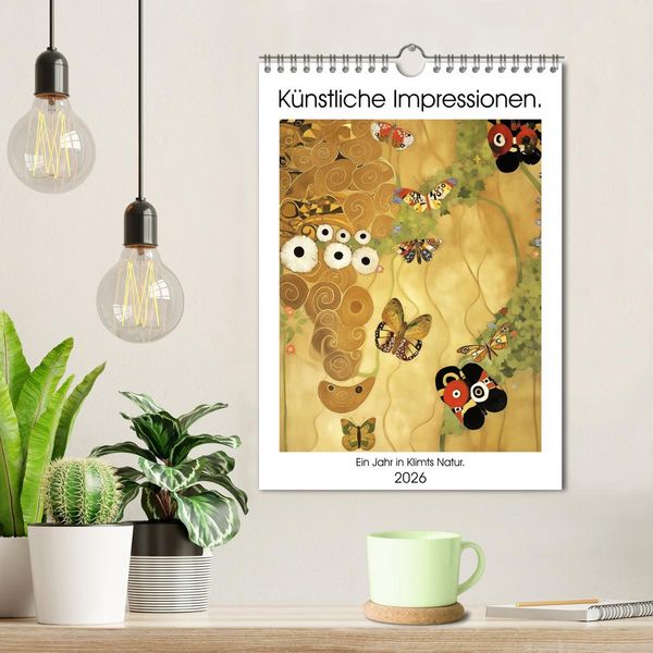 Produktbild: K&uuml;nstliche Impressionen. Ein Jahr in Klimts Natur. (Wandkalender 2026 DIN A4 hoch), CALVENDO Monatskalender