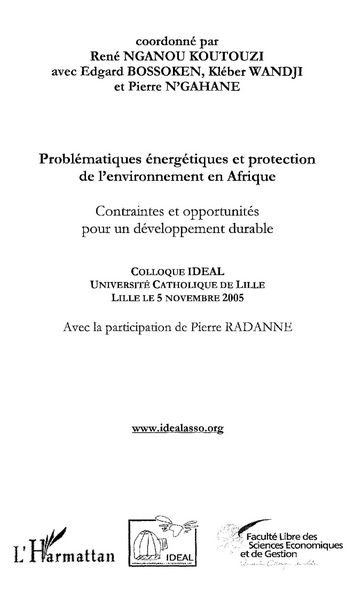 Produktbild: Problematiques energetiques et protection de l'environnement