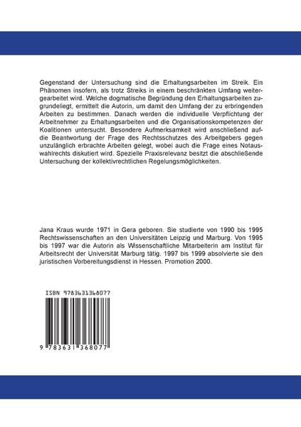 Produktbild: Erhaltungsarbeiten im Streik