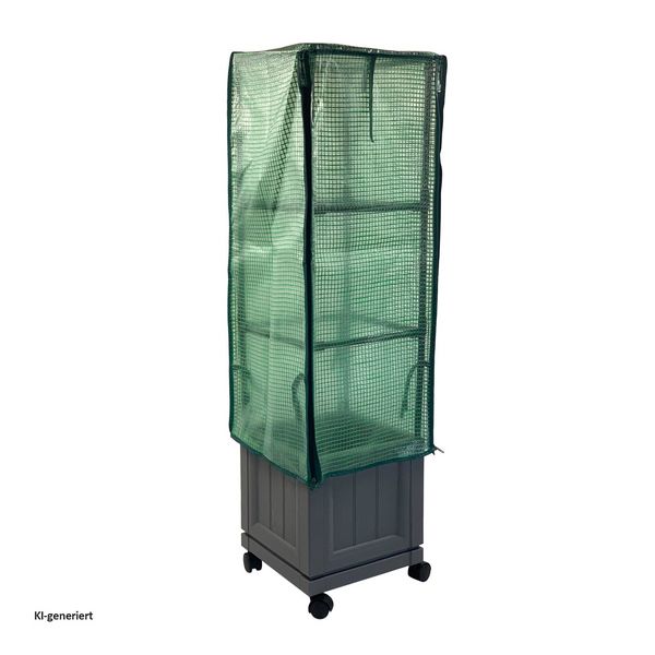 Produktbild: HTI-Living Pflanzk&uuml;bel mit Rankgitter und Folienabdeckung Nessa 30x30 cm