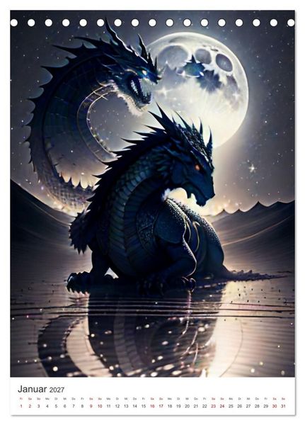 Produktbild: Die Magie der Drachen - Mystisches und Schauriges (Tischkalender 2027 DIN A5 hoch), CALVENDO Monatskalender
