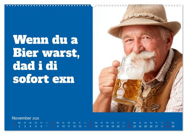 Produktbild: Bayerisch flirten, Gspusi! Bayern Kalender mit Dialekt und Mundart (Wandkalender 2026 DIN A2 quer), CALVENDO Monatskalender