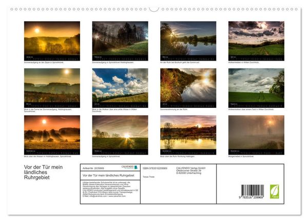 Produktbild: Vor der T&uuml;r mein l&auml;ndliches Ruhrgebiet (hochwertiger Premium Wandkalender 2026 DIN A2 quer), Kunstdruck in Hochglanz