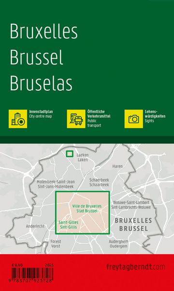 Produktbild: Freytag & berndt Innenstadtplan Br&uuml;ssel 1:10.000