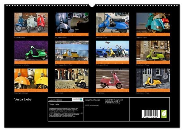 Produktbild: Vespa Liebe (hochwertiger Premium Wandkalender 2026 DIN A2 quer), Kunstdruck in Hochglanz
