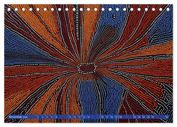 Produktbild: Traumzeit - KI-generierte Aborigine-Kunst aus dem Herzen Australiens (Tischkalender 2026 DIN A5 quer), CALVENDO Monatskalender